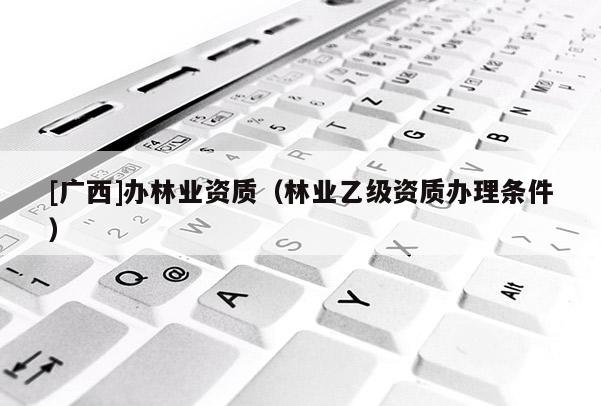 [广西]办林业资质（林业乙级资质办理条件）