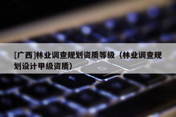 [广西]林业调查规划资质等级（林业调查规划设计甲级资质）