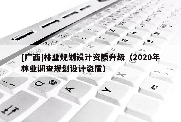 [广西]林业规划设计资质升级（2020年林业调查规划设计资质）