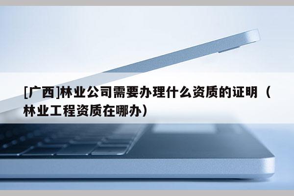 [广西]林业公司需要办理什么资质的证明（林业工程资质在哪办）