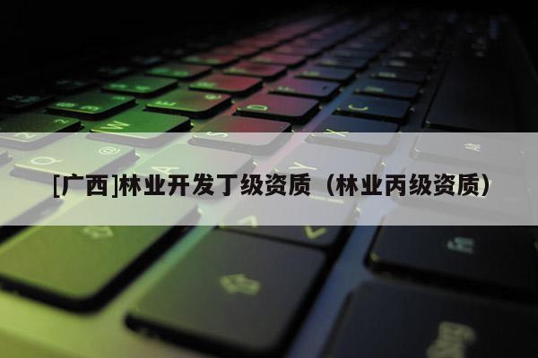 [广西]林业开发丁级资质（林业丙级资质）