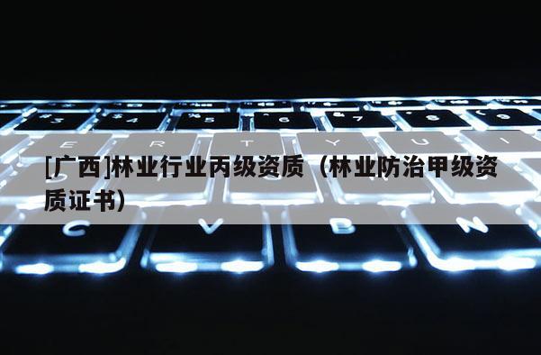 [广西]林业行业丙级资质（林业防治甲级资质证书）