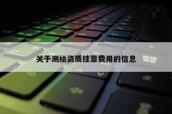 关于测绘资质挂靠费用的信息