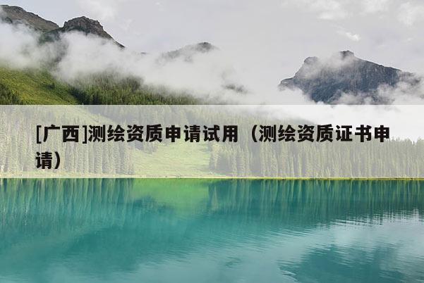 [广西]测绘资质申请试用（测绘资质证书申请）