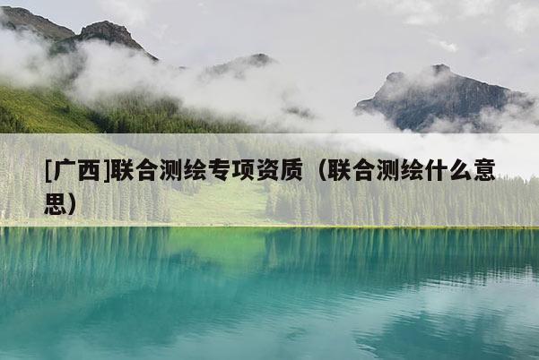 [广西]联合测绘专项资质（联合测绘什么意思）
