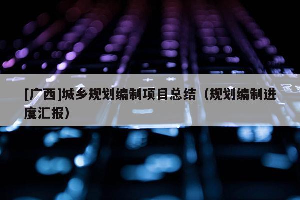 [广西]城乡规划编制项目总结（规划编制进度汇报）