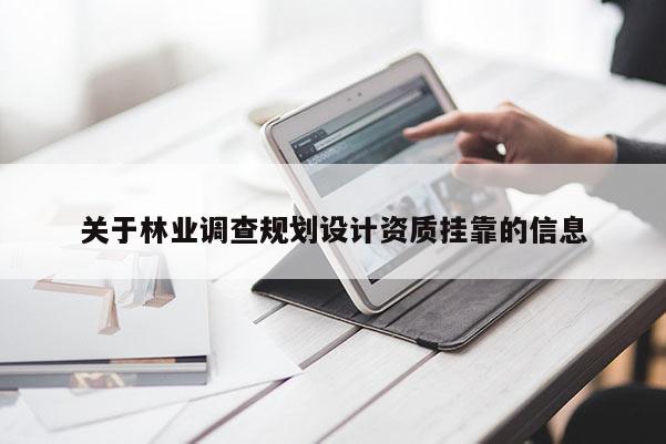 关于林业调查规划设计资质挂靠的信息