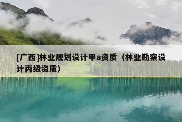 [广西]林业规划设计甲a资质（林业勘察设计丙级资质）