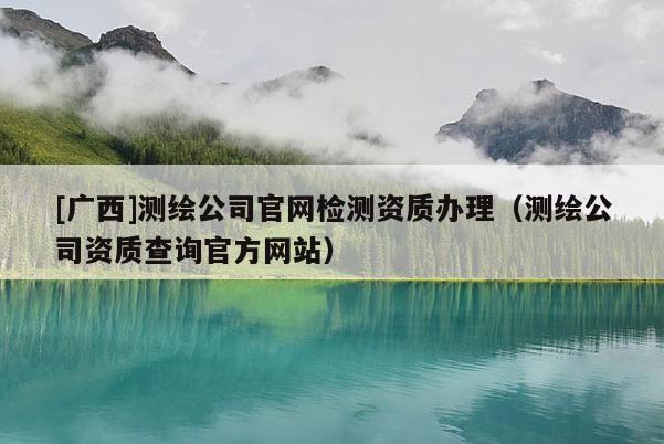 [广西]测绘公司官网检测资质办理（测绘公司资质查询官方网站）