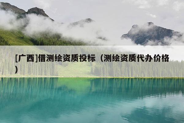 [广西]借测绘资质投标（测绘资质代办价格）