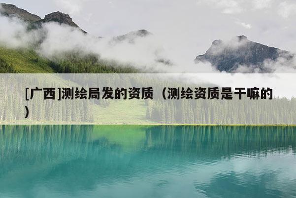 [广西]测绘局发的资质（测绘资质是干嘛的）