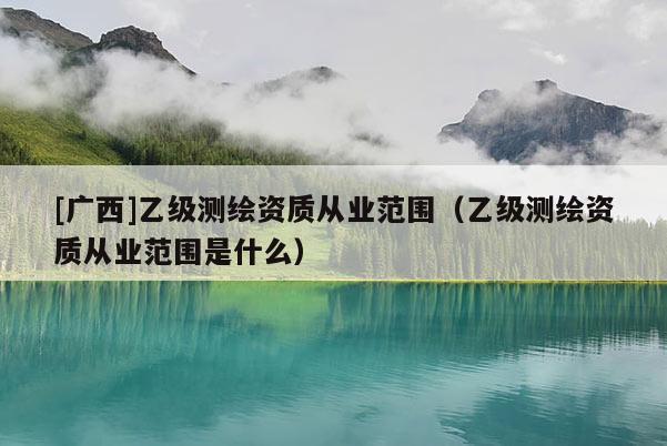 [广西]乙级测绘资质从业范围（乙级测绘资质从业范围是什么）