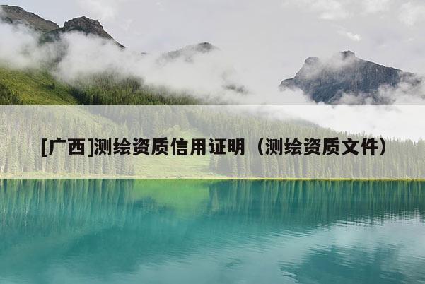 [广西]测绘资质信用证明（测绘资质文件）