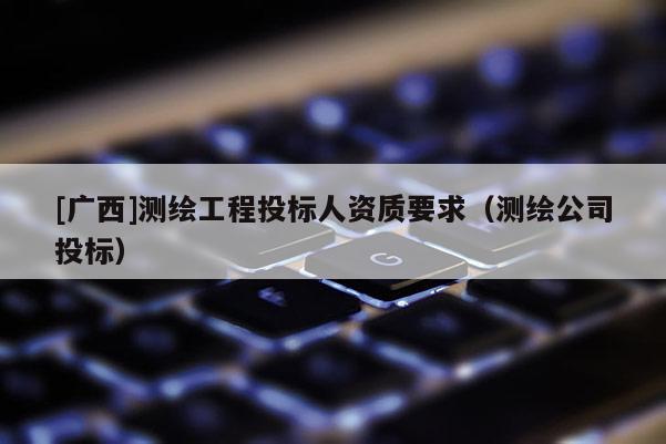 [广西]测绘工程投标人资质要求（测绘公司投标）